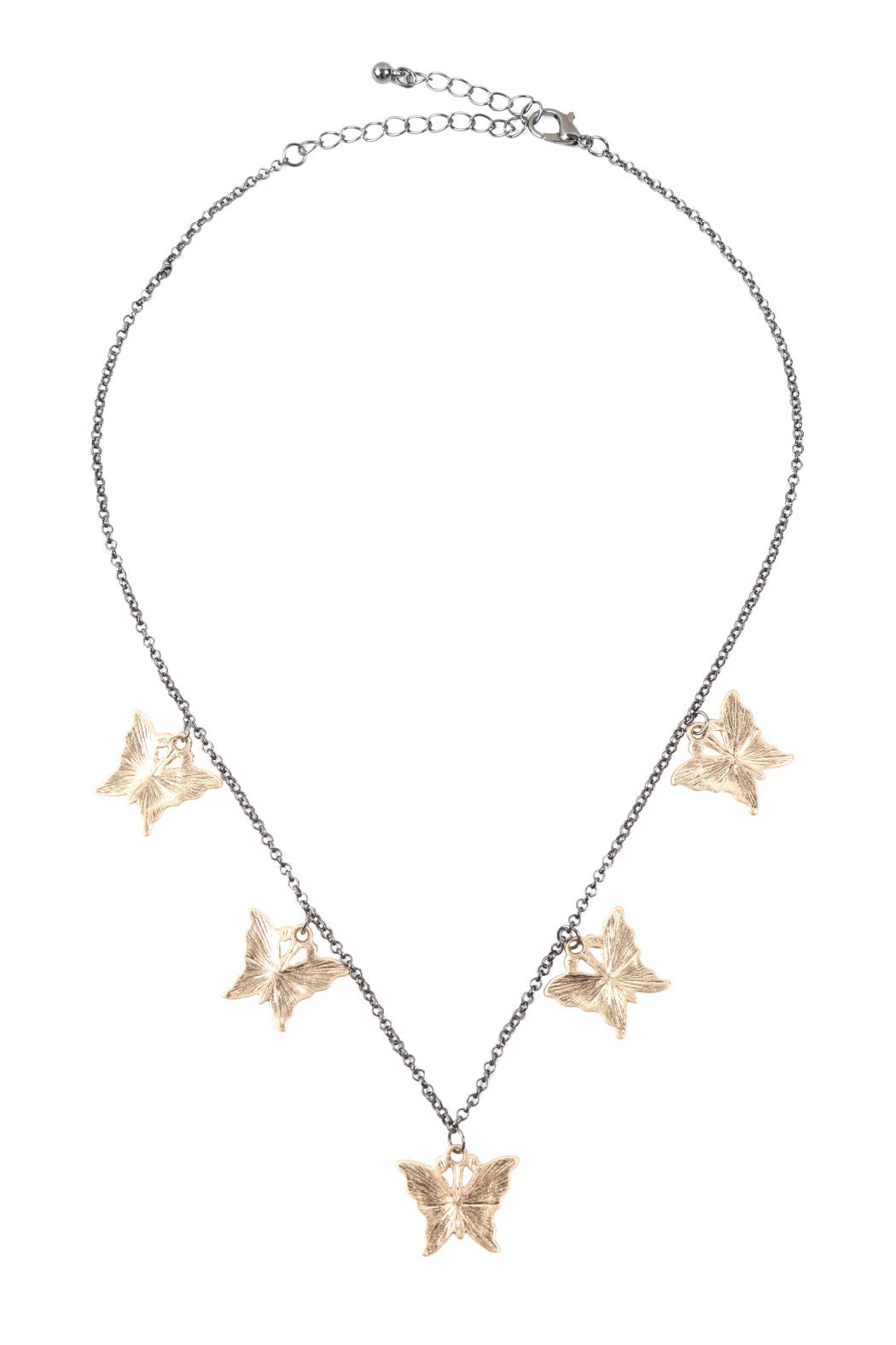 Dainty Butterfly Chain Necklace and Earring Set - 4 FINISHES -