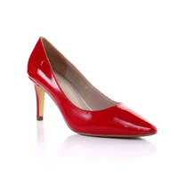 Thumbnail for Patent Leather 8cm Pin Heel Pointed Toe Pumps-Red