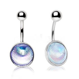 Holographic Shell Navel Ring -