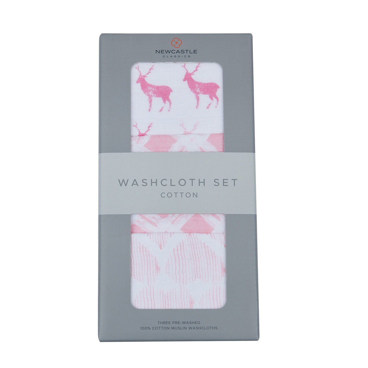 Newcastle - Pop of Pink Cotton Washcloth Set 3PK -