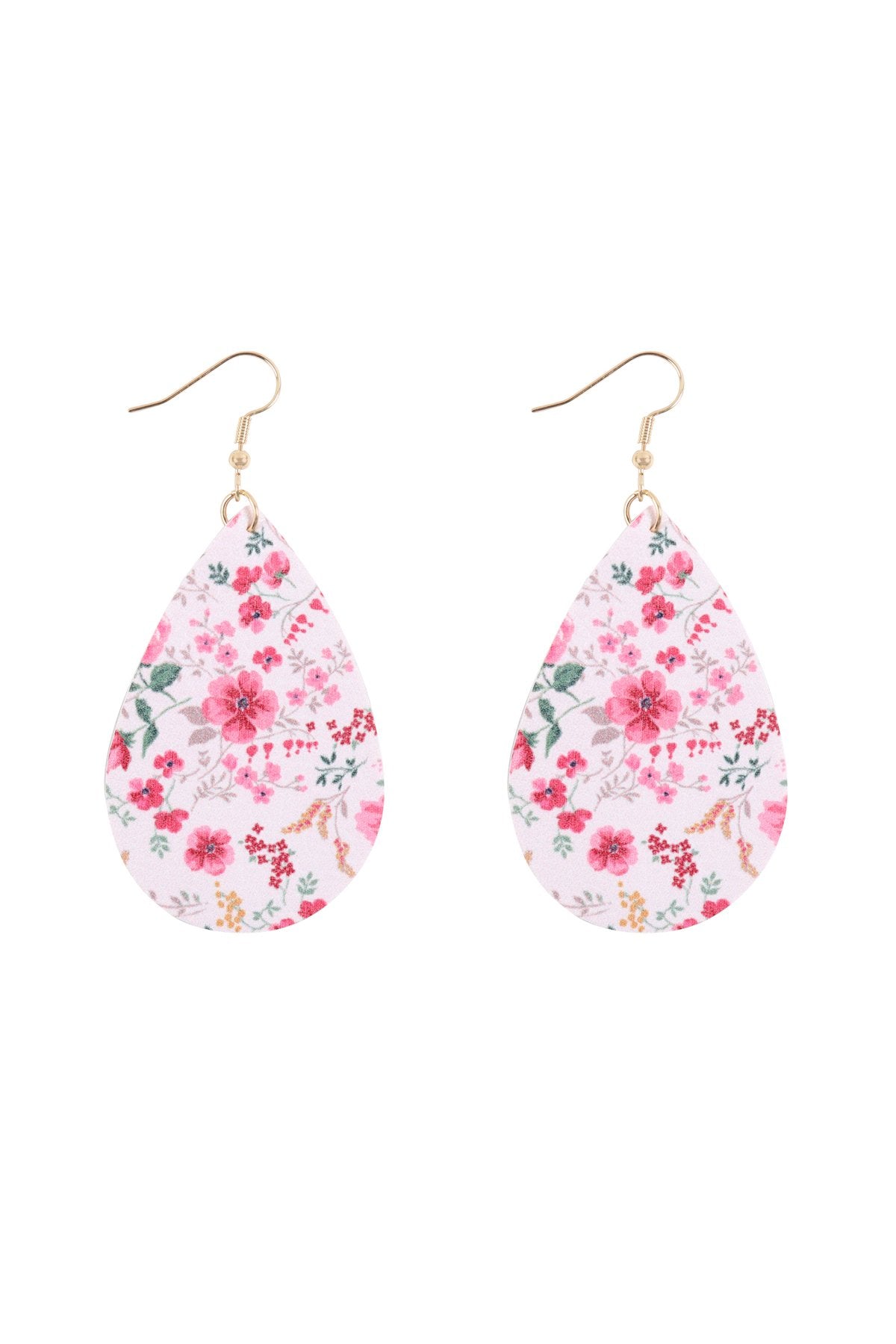 Floral Printed Pear-Shaped Earrings - 7 COLORS -