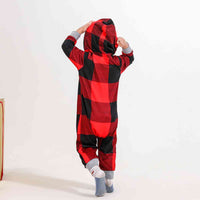 Thumbnail for BABY BEAR Graphic Plaid Hooded Jumpsuit - 1 PC. - T -