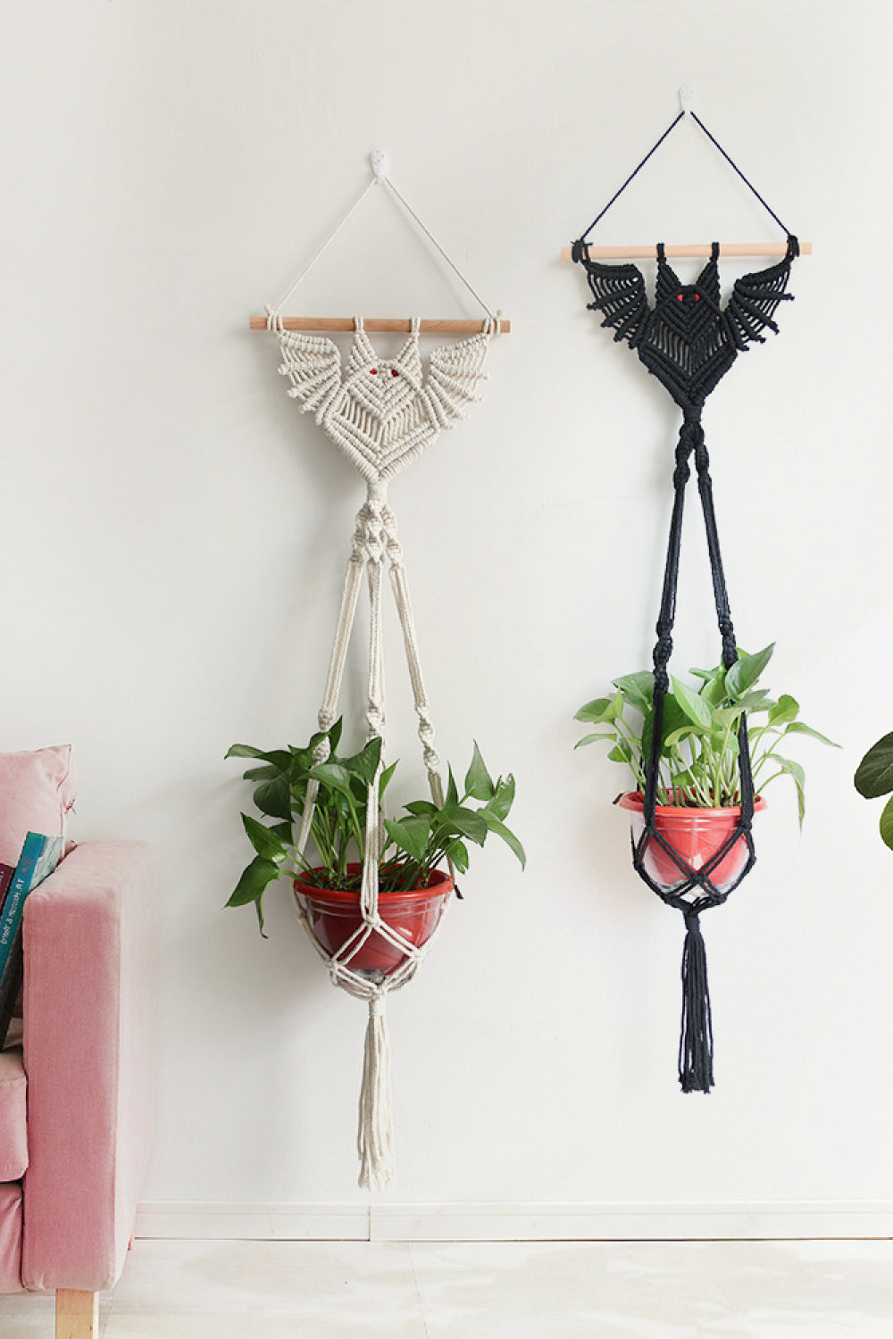 39.4" Bat Macrame Wall Plant Hanger - T - 2 COLORS- 1 SIZE -