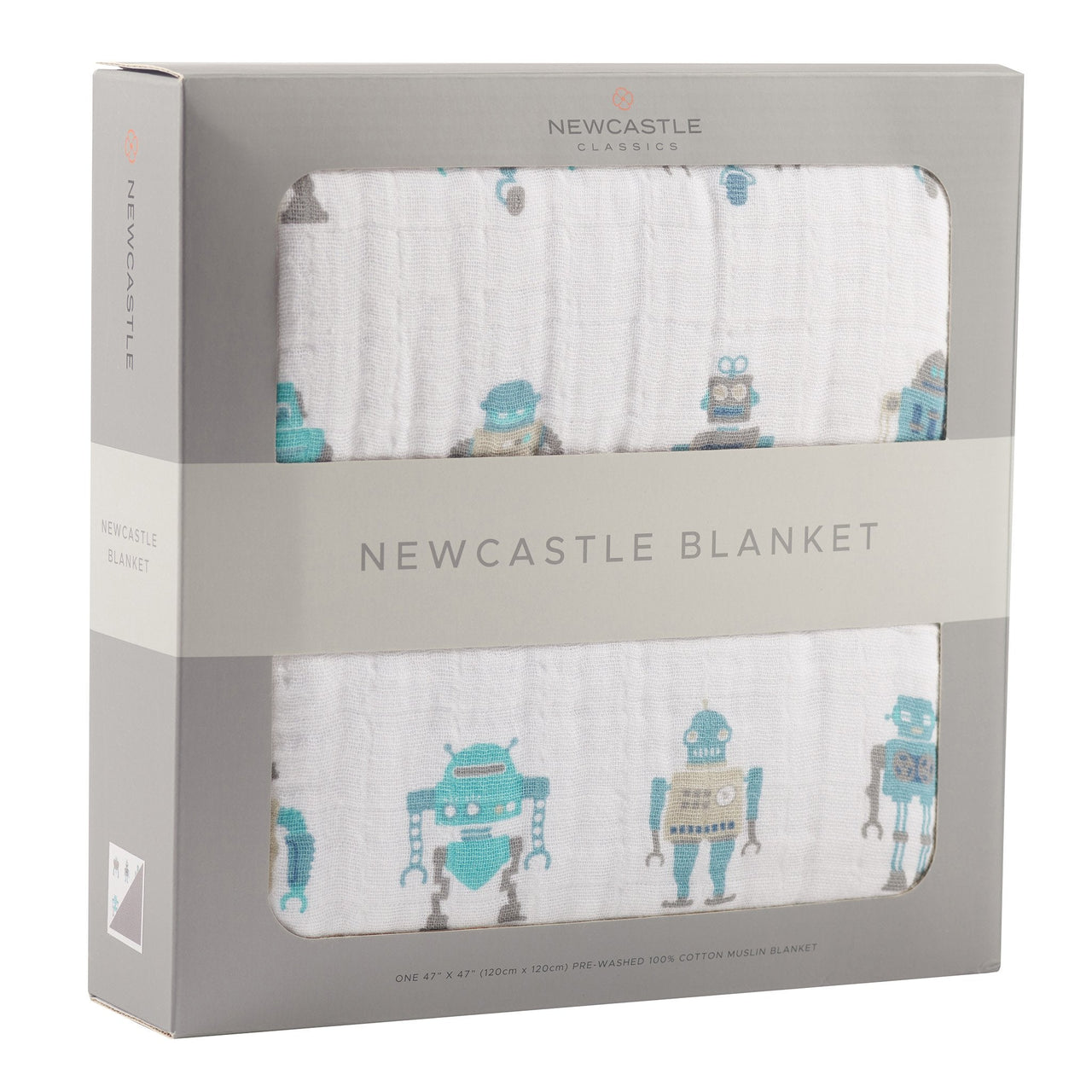 Robots Cotton Muslin Newcastle Blanket -