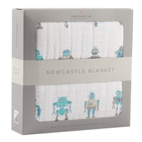 Thumbnail for Robots Cotton Muslin Newcastle Blanket -