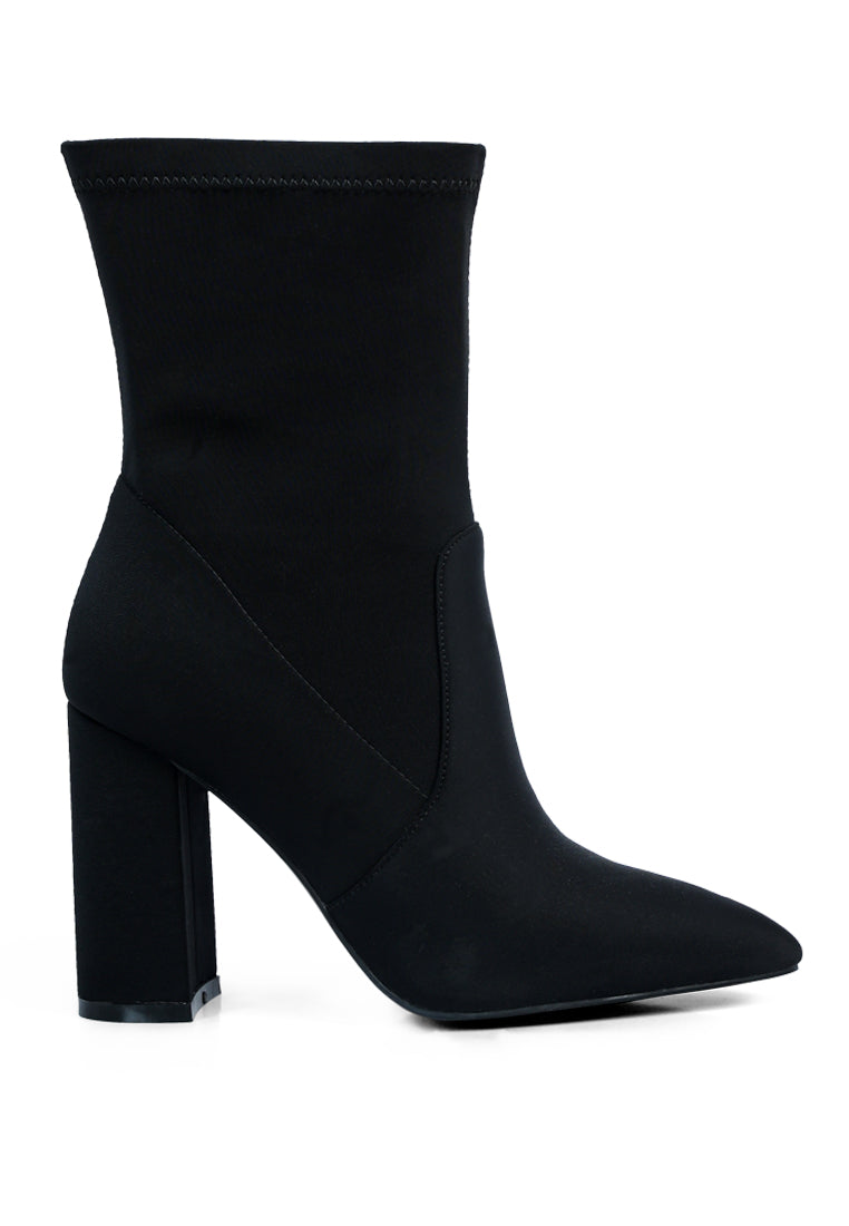 London Rag - Ankle Lycra Block Heeled Boots - 3 COLORS -