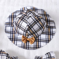 Thumbnail for Plaid Square Neck Bow Detail Jumpsuit with Hat - T - 5 SIZES - 1 COLOR -