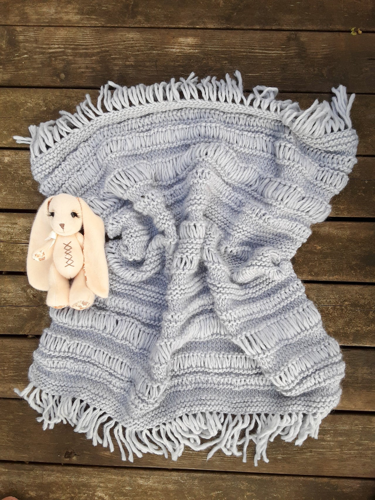 Baby Bubble - Light Blue/Gray Baby Boho Blanket - 1 COLOR -