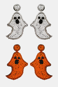 Thumbnail for Ghost Shape Beaded Dangle Earrings - T - 2 COLORS -