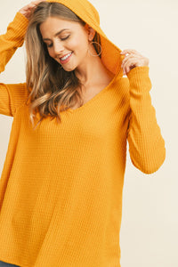 Thumbnail for Riah Fashion - V-Neck Long Sleeved Waffle Top - 7 COLORS -