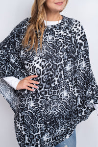 Thumbnail for Riah Fashion - All Year Round Leopard Poncho - 3 COLORS -