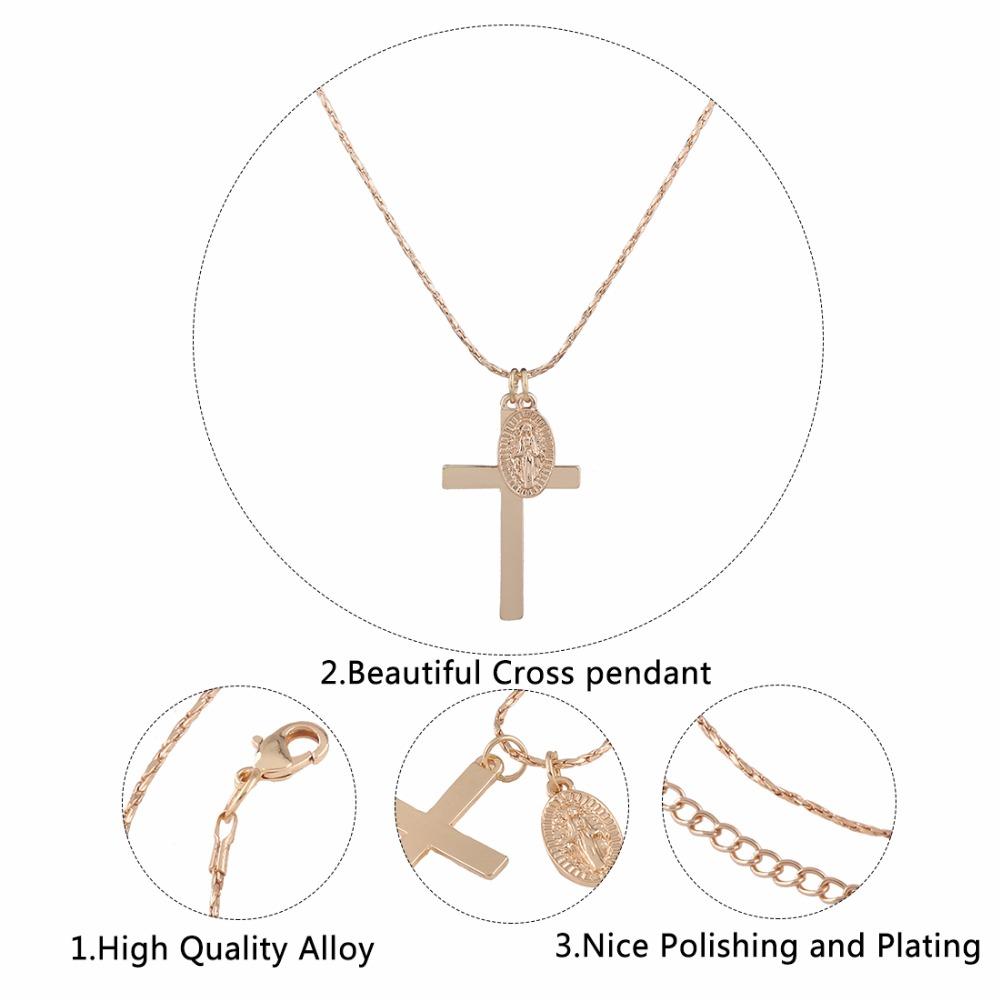 Marigold Shadows - Eutychus Saint Cross Necklace - Gold -