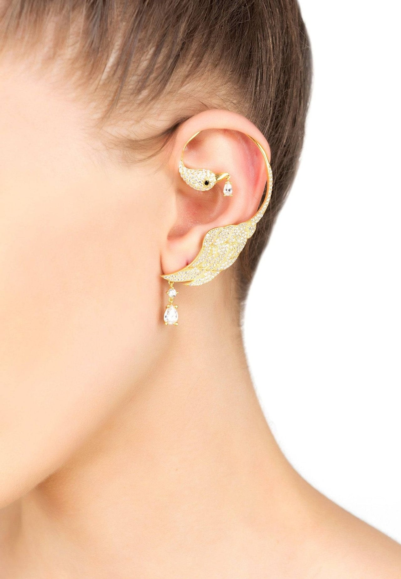 LATELITA - Bird of Paradise Ear Climber White Gold (LEFT) 1 PC. -