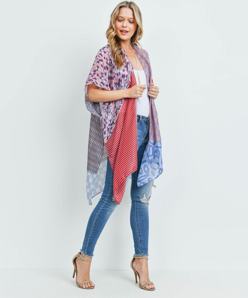 Mixed Pattern Kimono - 3 COLORS -