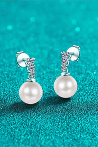 Thumbnail for Moissanite Pearl Drop Earrings