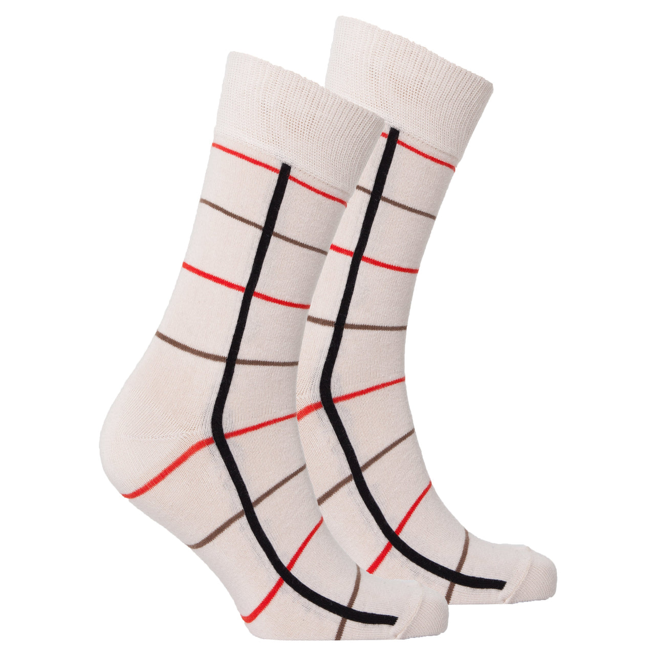 Men's Beige Stripe Socks - 1 COLOR -