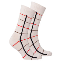 Thumbnail for Men's Beige Stripe Socks - 1 COLOR -