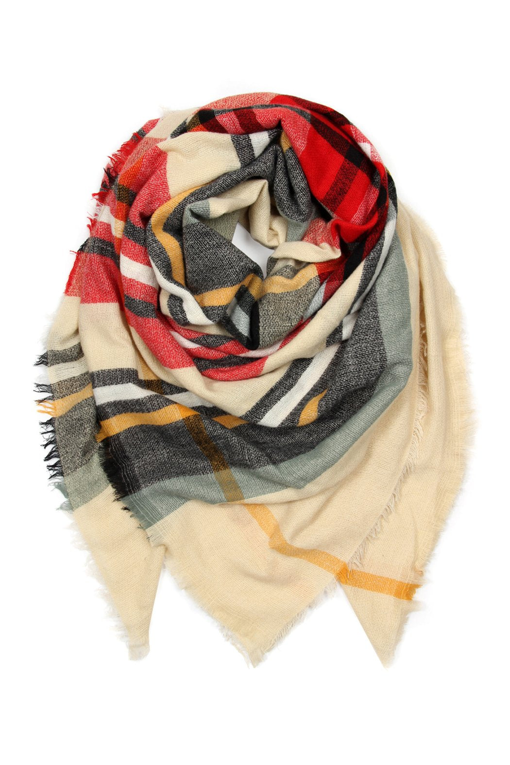 Riah Fashion - Fringe Blanket Scarf - Style 1 -