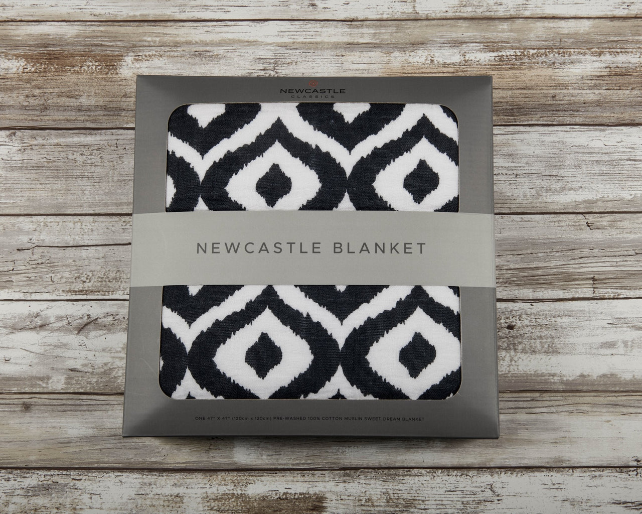 Moroccan Blue Cotton Muslin Newcastle Blanket -