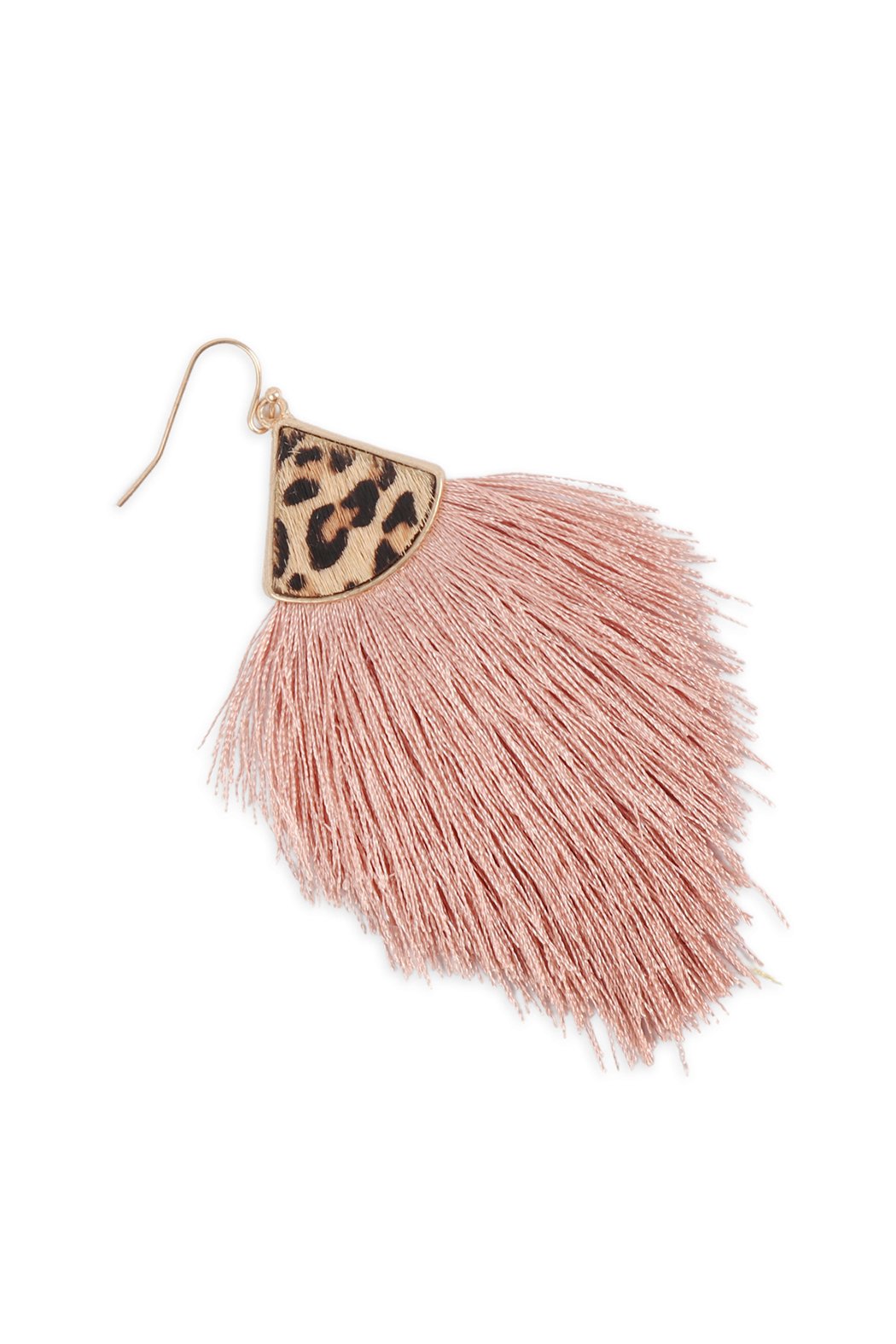 Leopard Real Leather Tassel Hook Earrings - 9 COLORS -