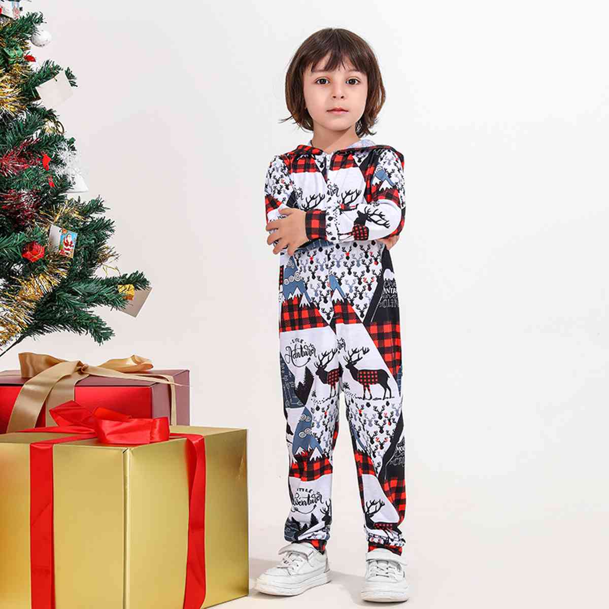 KIDS Printed Hooded Jumpsuit - T -