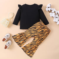 Thumbnail for Graphic Top and Printed Flare Pants Set - 2 PCS - 3 COLORS / DESIGNS -