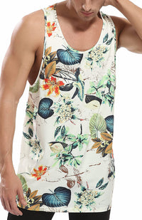 Thumbnail for Men's Casual Summer Beach Print Sleeveless Tank Top - K - 2 PRINTS -