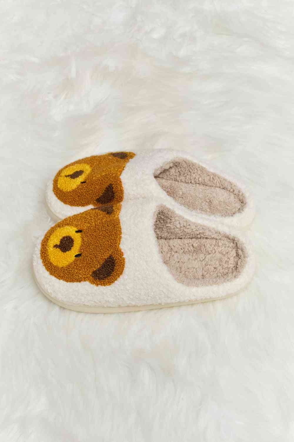 Melody Teddy Bear Print Plush Slide Slippers - T - 6 COLORS -