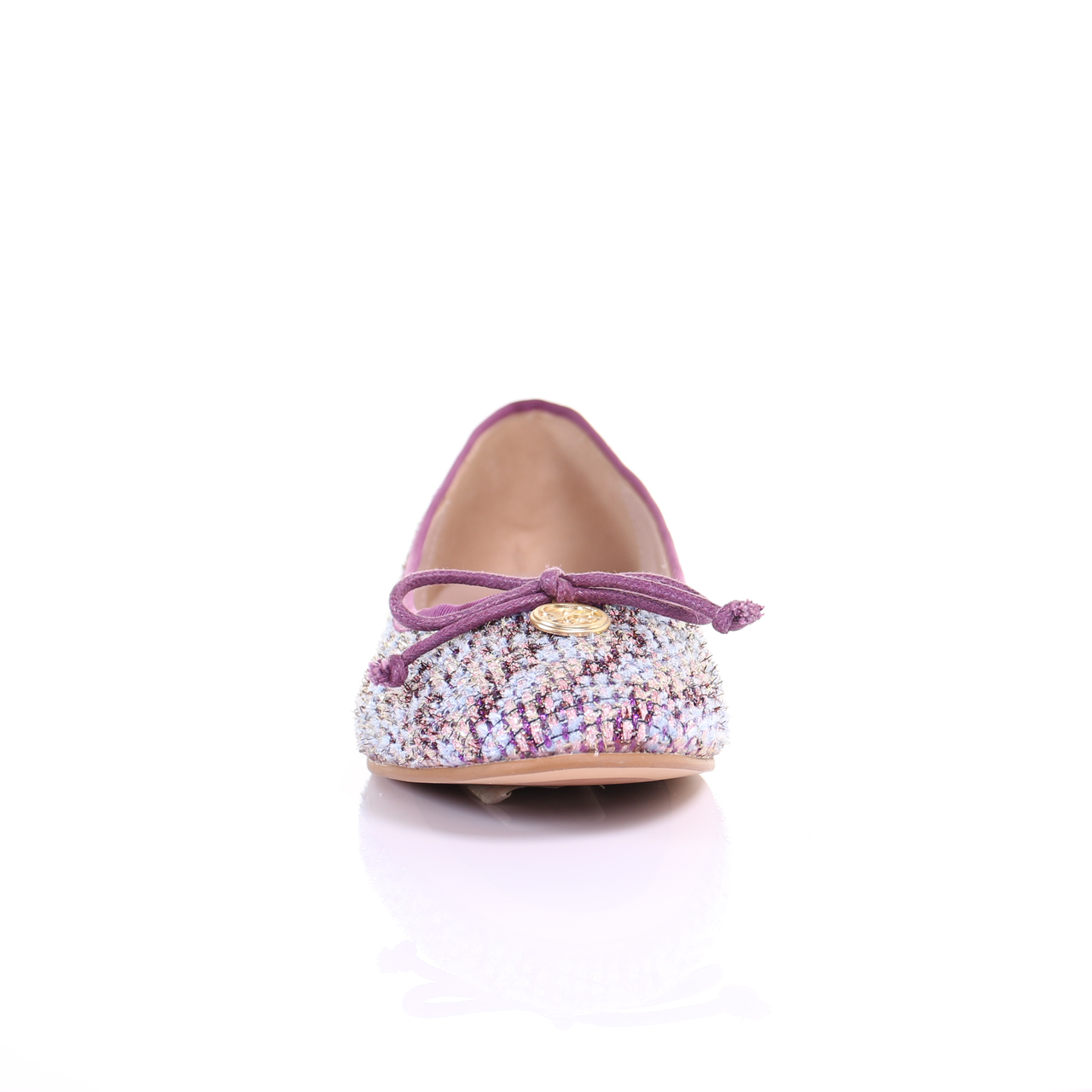 Embroidered Fabric Ballerina (Purple)