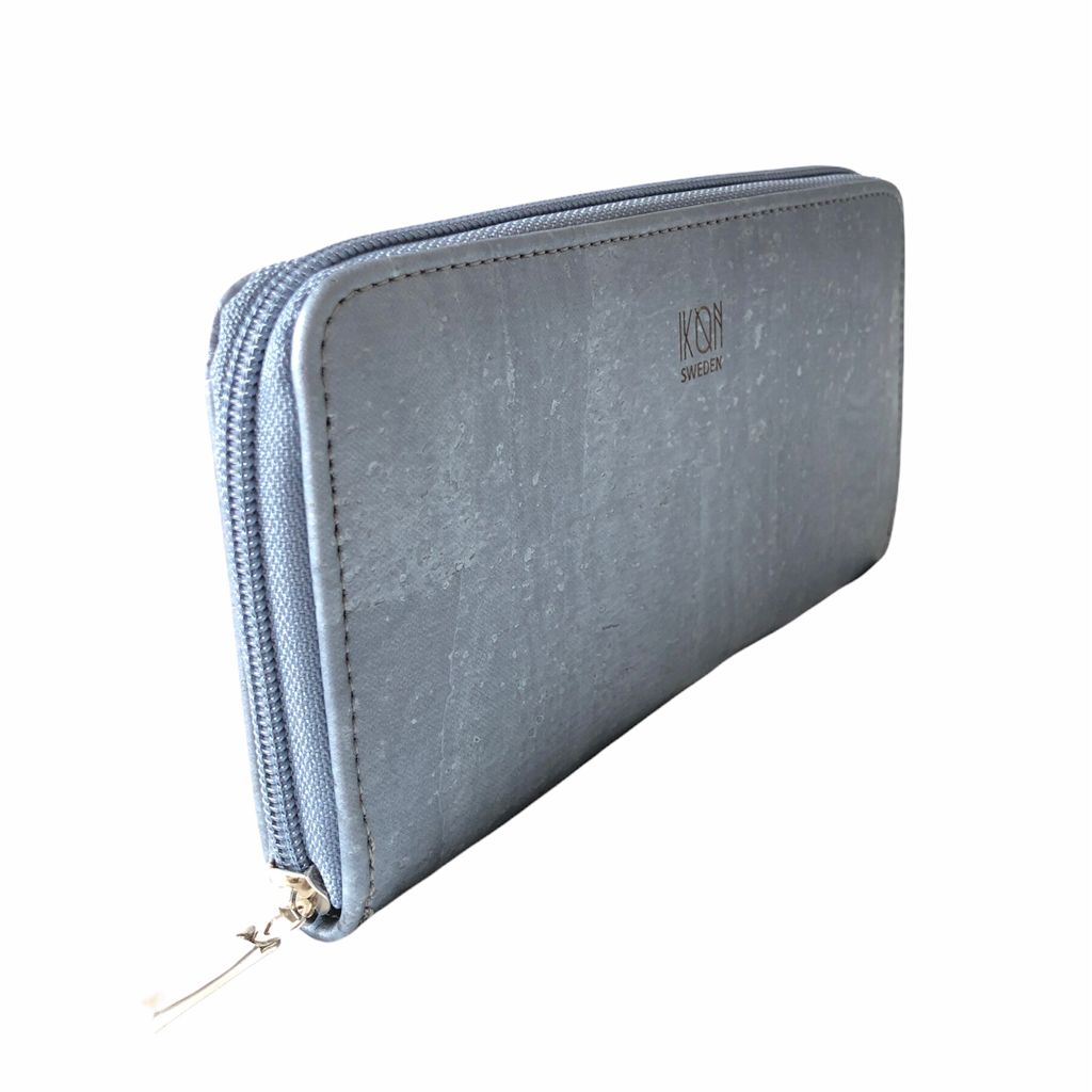 IKON SWEDEN - Cork Leather Zip Wallet - Metallic Grey - 1 COLOR -