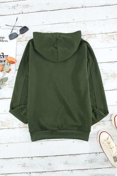 Lace-Up Dropped Shoulder Hoodie - T - 8 COLORS -