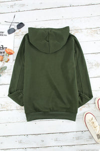 Thumbnail for Lace-Up Dropped Shoulder Hoodie - T - 8 COLORS -