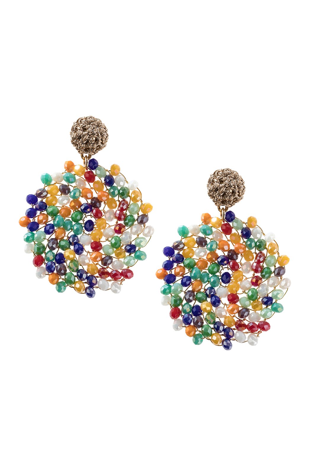 Swirl Pattern Rondelle Drop Earrings - 8 COLORS -