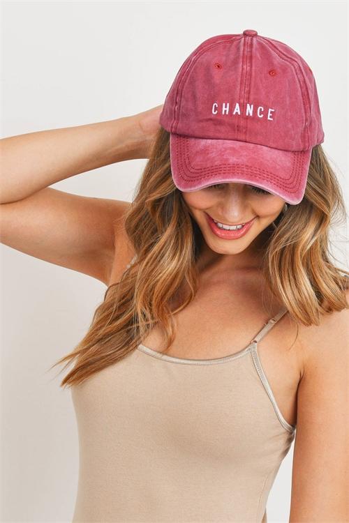 Riah Fashion - "Chance" Embroidered Acid Washed Cap- 5 COLORS