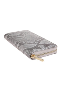 Thumbnail for Python Skin Printed Single Zipper Wallet - 4 COLORS -