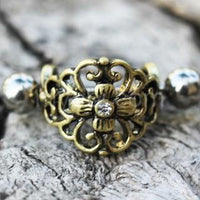 Thumbnail for Antique Gold Gemmed Floral Cartilage Ear Cuff -