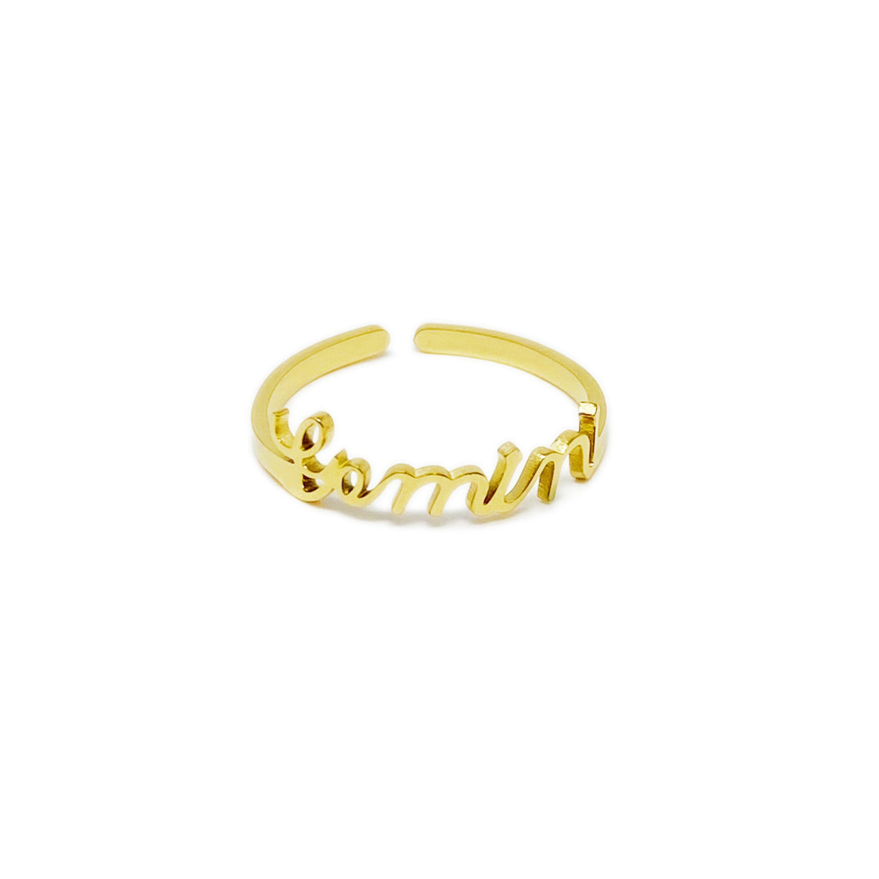 Ellison & Young - Scripted Zodiac Ring - 18K Gold plated - ALL 12 SIGNS / FIND YOURS! -