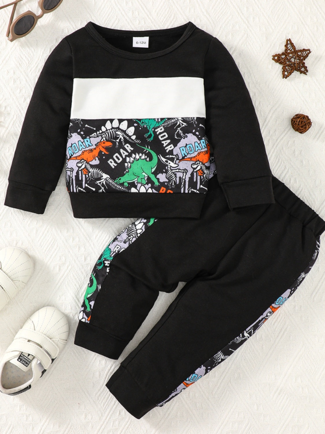 Long Sleeve Sweatshirt and Sweatpants Set - 2 PCS. - T - 1 COLOR -