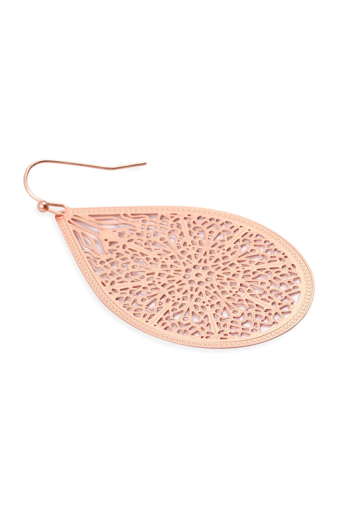 Riah Fashion - Filigree Teardrop Hook Earrings - 5 COLORS