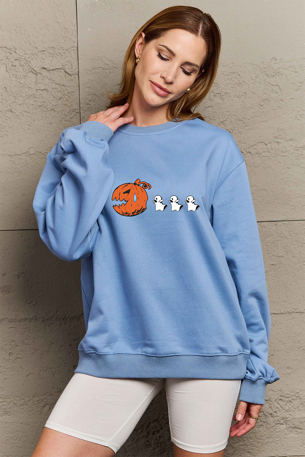 Simply Love Full Size Graphic Dropped Shoulder Sweatshirt - S THRU 3XL - T - 2 COLORS -