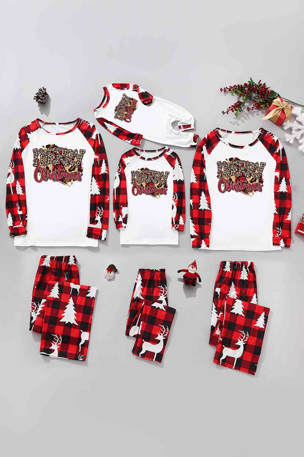 MERRY CHRISTMAS Graphic Top and Pants Set - T - SOLD BY SIZE / 2 PCS. - 4 SIZES -