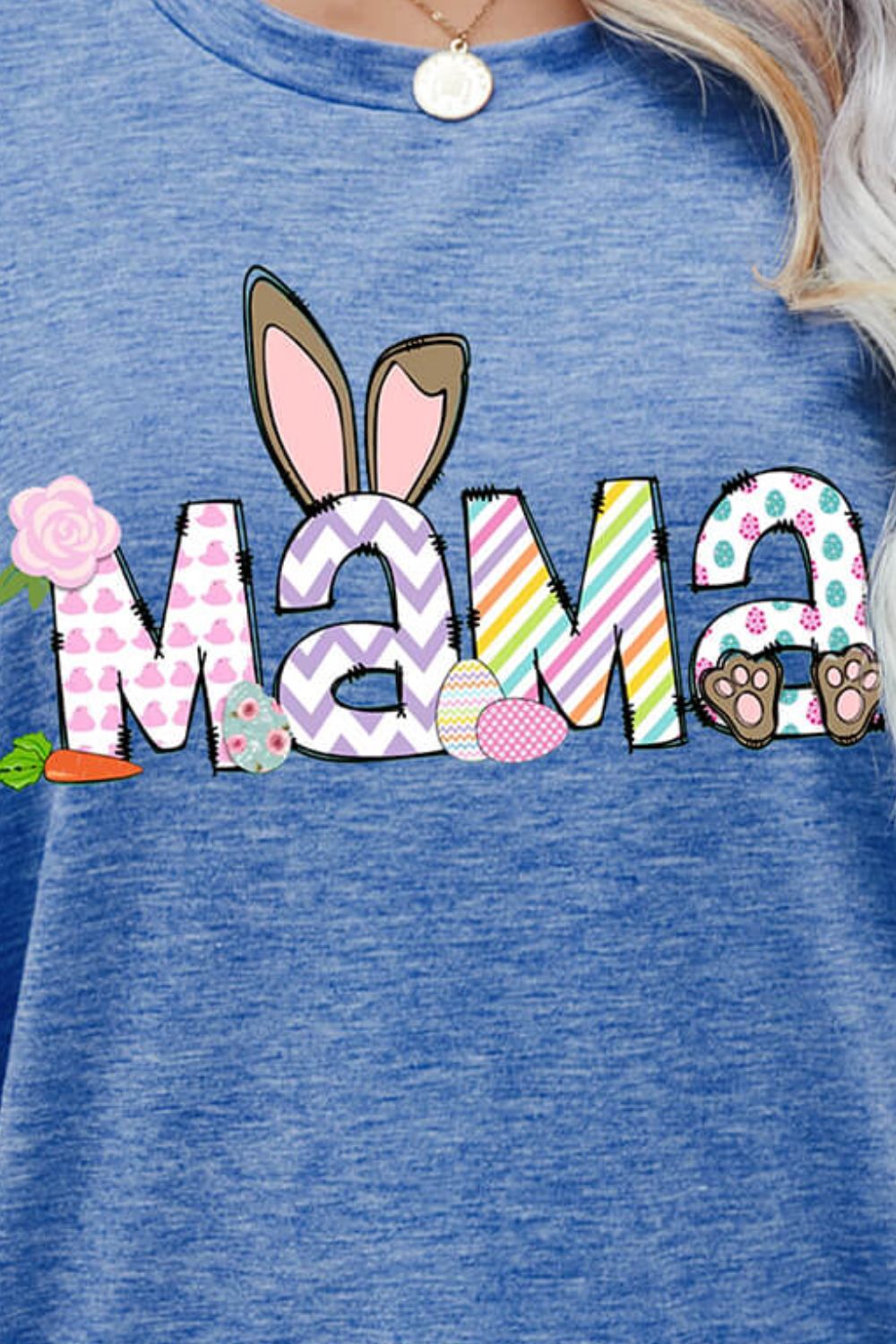 Easter MAMA Graphic Round Neck T-Shirt - T - 6 COLORS -