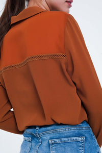 Thumbnail for Q2 - Front Insert Blouse Orange - 1 COLOR -