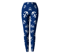 Thumbnail for Summer Ties - Anchor Pinwheel Leggings - Navy - 1 COLOR -