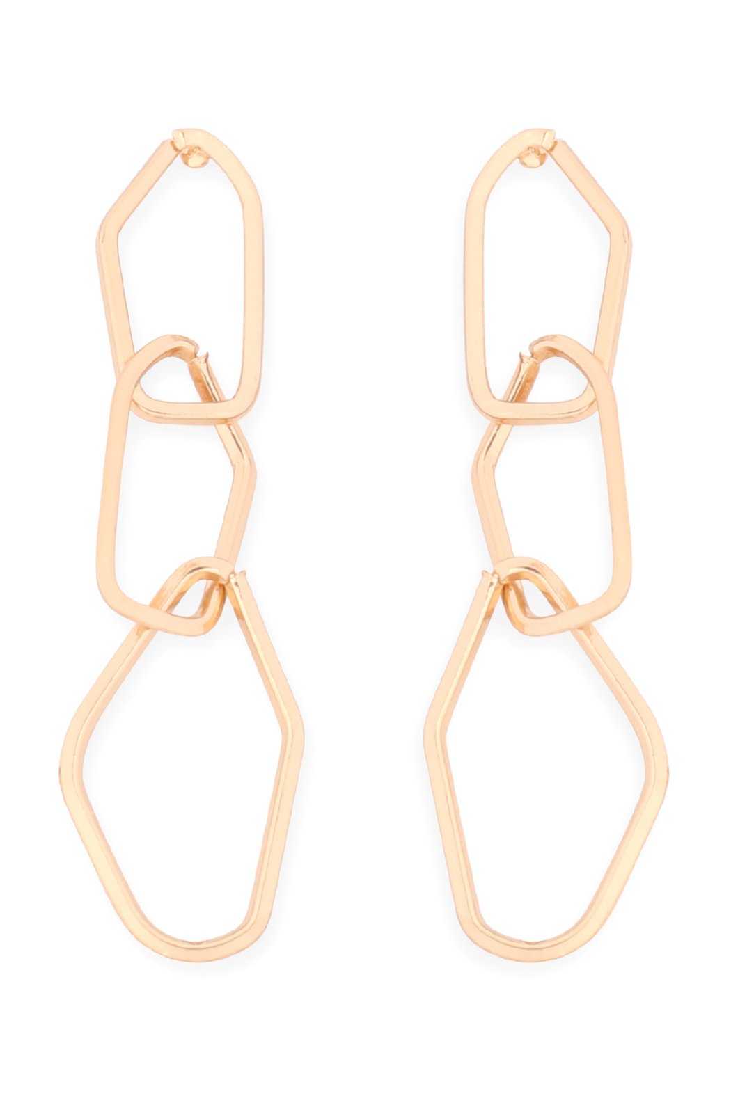 Distort Chain Dangle Drop Earrings - 2 FINISHES -