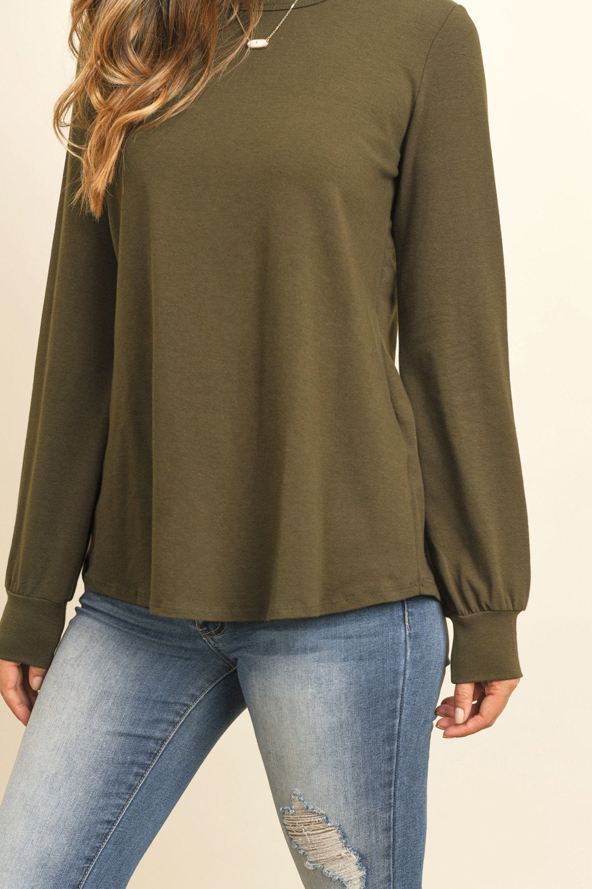 Riah Fashion - Long Sleeve Round Neck Solid Top - 18 COLORS -