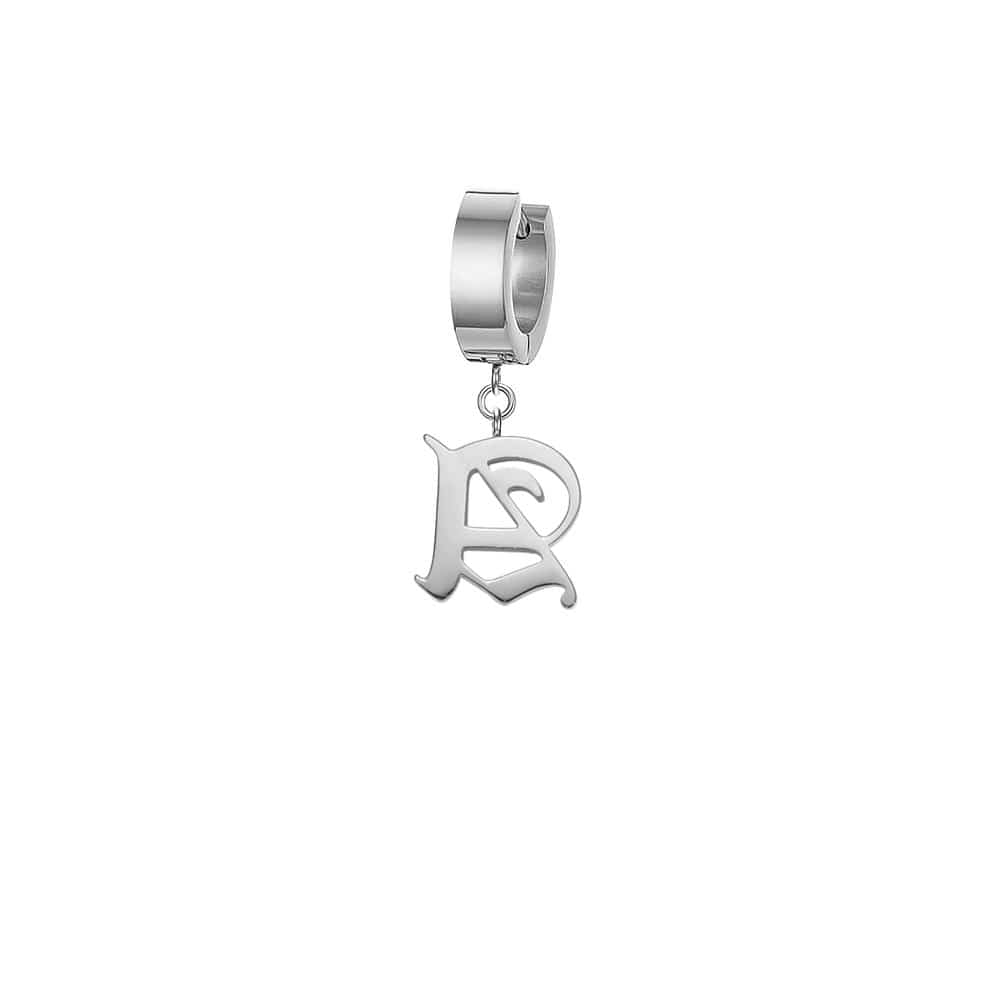 Mister - Old English Initial Earring - ALL 26 LETTERS - 2 FINISHES - FIND YOURS! -