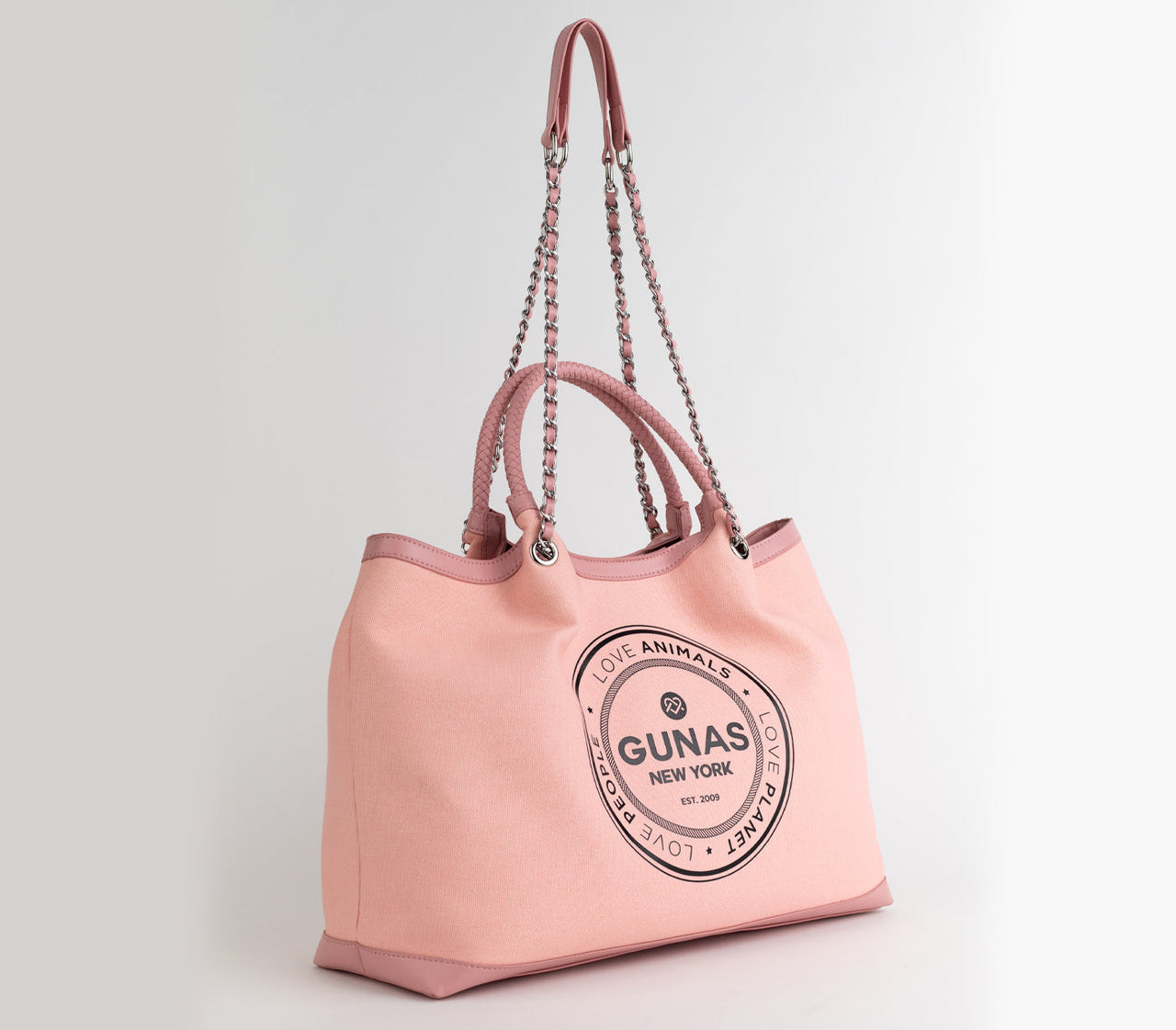 GUNAS NEW YORK - RUTH - Light Pink Vegan Canvas Tote / comes with dust pouch - 1 COLOR -