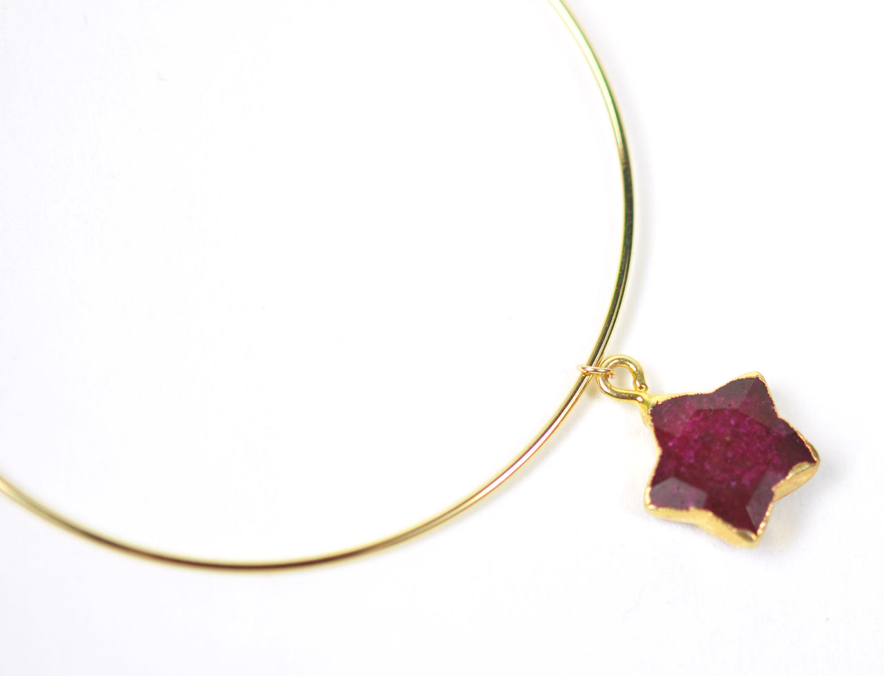 Gena Myint - Ruby Star Adjustable Bangle Bracelet -