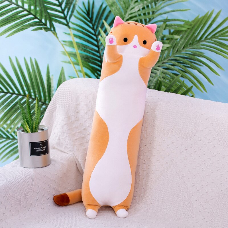 Big Cat Plush Toys - Long Soft - Naptime Sleeping Pillow Cushion Stuffed Gift Doll for Kids of all ages! - [27 DAY DELIVERY] - 2 COLORS - 5 SIZES -